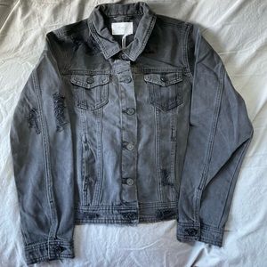 Kan Can Black Distressed Jean Jacket
